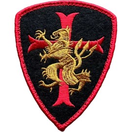 Unbranded LION CROSS CRUSADER NAVY SEAL TEAM 6 DEVGRU BLACK&RED SHIELD MORALE HOOK PATCH