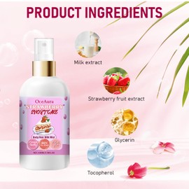 Chinosuo Strawberry Shortcake Body Hair Milk Spray, Vanilla Cream Puff, Sweet Milk Body Mist, Long-Lasting Fragrance