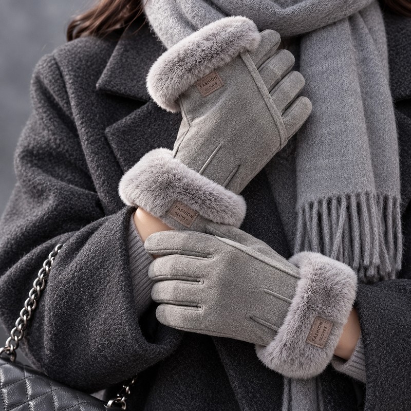 Touchscreen Winter Gloves for Everyday Outdoor Use – Beige Knit