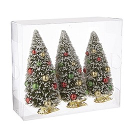 RAZ Imports 6" Bottle Brush Tree Decoration - Pack of 3