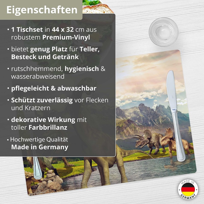 Placemat | Washable Place Mat - Dinosaur - 44 x