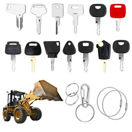 18-Piece Ignition Key Construction Machinery Set, Replacement Ignition Key Set, Construction Machinery Key Set, Motorcycle Ignition Switch, Excavator Key Ignition Key Set, for Machines, Universal