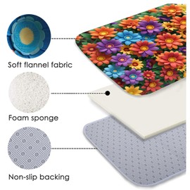 WODEJIA Non-Skid Low Pile Sponge Foam Door Entry Rug for Bathroom Mat,Flower Sea Separate Tub Shower Skid Proof Rugs, Home 3D Optical Illusion Rug Non Slip Bath Mats 47 x 18 inches, DT-20240509