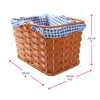 Plastic Basket With Blue Gingham Cloth and Handle Perfect for