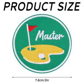 Golf Master Patch, 3x3 Inch Golf Iron On Patch Fabric Golf Patch Sports Sew On Patches DIY Embroidered Iron On Patch for Clothes Hats Jeans Bags