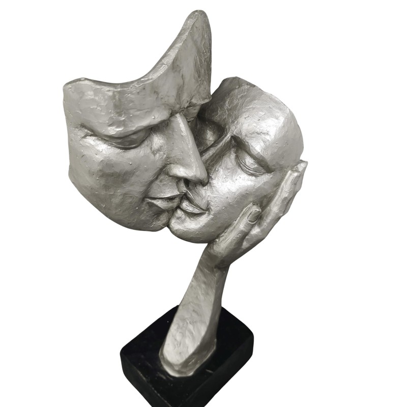 Lifestyle & More Exclusive Decorative Bust Sculpture Couple Ceramic Black/Silver