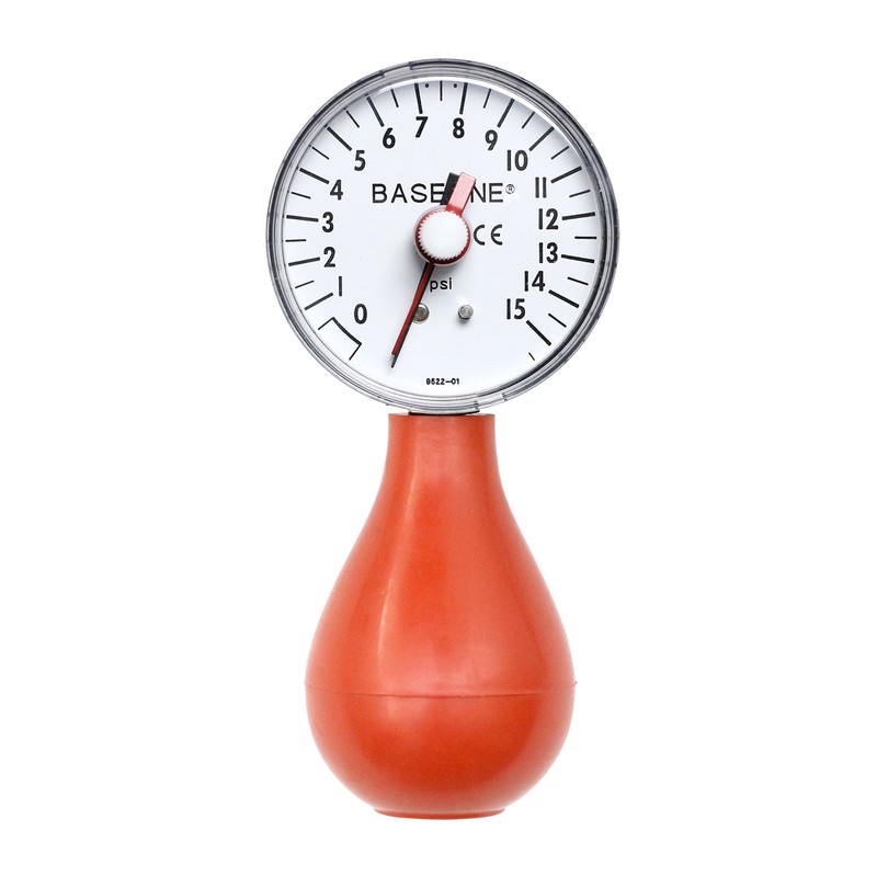Baseline 12-0293 Dynamometer, Pneumatic Squeeze Bulb with Reset, 15 PSI