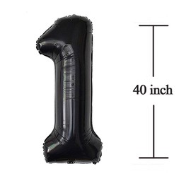 16 Number Balloons Black Big Giant Jumbo Big Large 16 or 61 Foil Mylar Helium Number Balloons Black 16th 61st Birthday Party Anniversary Events Decorations for Boy Girl