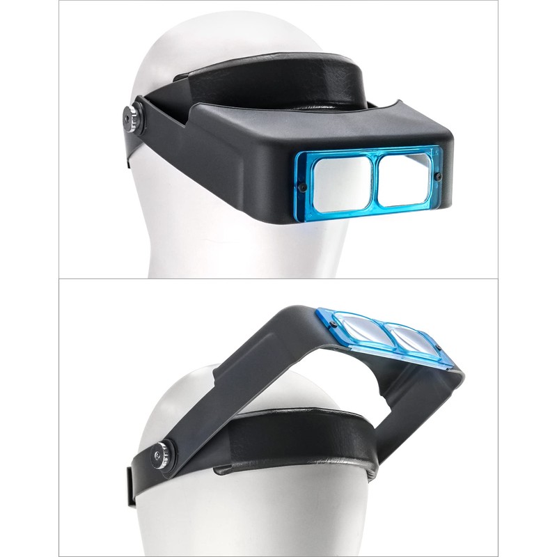 QWORK Headband Magnifier, Double Optical Lens Head-Mounted Reading Magnifier Hands
