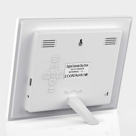 Oldtime® LCD Digital Clock Calendar Date 8 Inch White