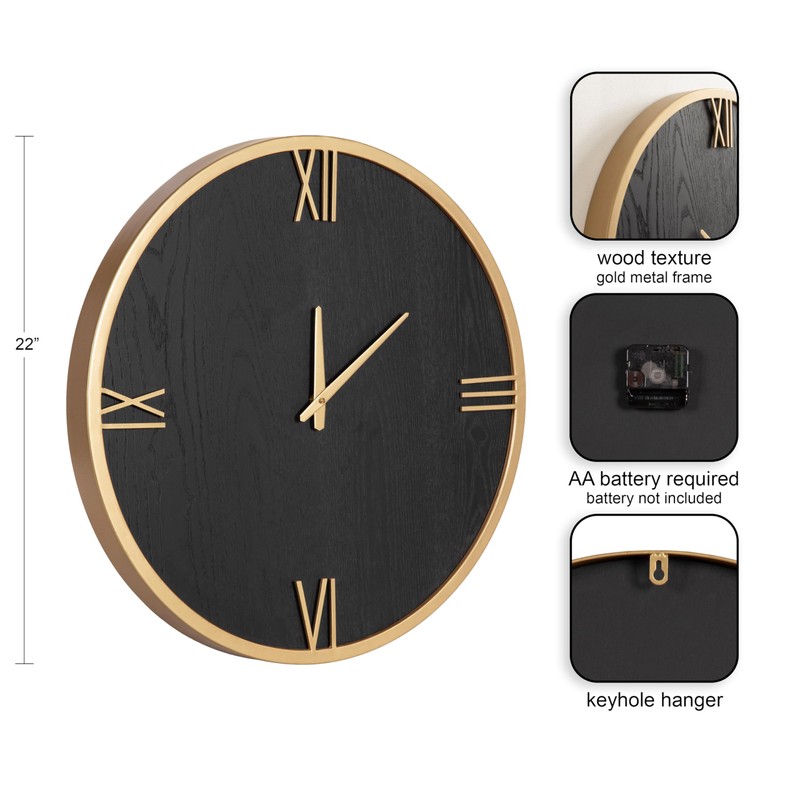 Kate and Laurel Pronte Modern Round Wood and Metal Wall