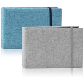 2Pcs Photo Albums, 6x4 Slip In Photo Album, 200 Photos Mini Flip Photo Album Small Photo Albums Little Portable Memory Book with Linen Cover for Wedding Holiday Family Birthday Travel