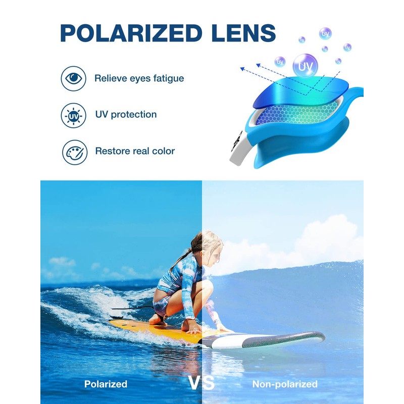 ZIONOR Kids Swim Goggles, G1MINI Polarized Swimming Goggles Comfort for