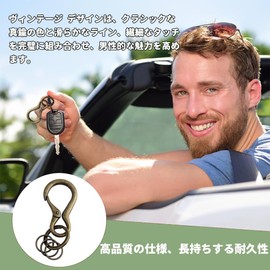 ZKLPIU Carabiner Key Holder Vintage Multifunctional Key Chain for Outdoor Climbing Camping Use with Snap Hook Lightweight Durable, Bronze x 1