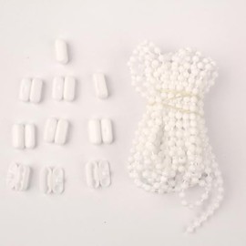 5 Metre Roller Blind Chain with 10 Pieces Chain Connectors, Roller Chain Replacement Parts, Accessories for Slat Curtain and Blackout Roller Blind for Vertical Blinds, Roller Chains for Double