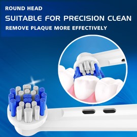 Whuppsi Replacement Toothbrush Heads Fit for Braun Electric Toothbrushes, 4PCS, Round Heads for Oral B Handles 3756 3757 3744 3765 3709 4729, for Pro Smart and Vitality Series Refills