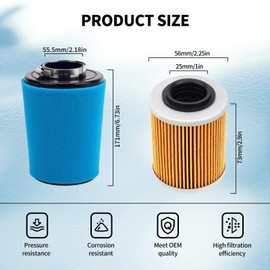 TIANYAN 0800-112000 Air Filter+0800-011300 Oil Filter kits for CFMoto ZForce 800 EX SSV Trail EPS Sport 2015-2019;UForce 500 800 EX SSV 2015-2020;CForce 400 500 600 800 HO EPS 2016-2020