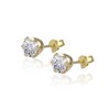 Stud Earrings 925 Silver Gold-Plated with Cubic Zirconia Stone Earrings