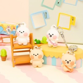 Hottracks Teddy Bear and Rabbit Figure Keyring Random Box (Random Individual) / 곰돌찡 토끼찡 피규어 키링 랜덤박스 (낱개랜덤)