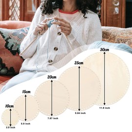 Wooden Basket Base Crochet Basket Bottom Basket Base for Crocheting 5 Sizes Natural Wood Basket Base Circle Blank Crochet Basket Wooden Base for DIY Basket Weaving 10/15/20/25/30 cm in Diameter (5