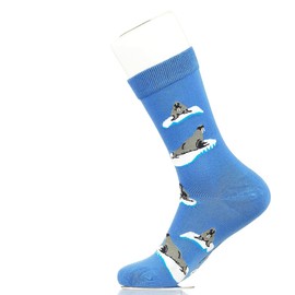 Walrus, Fancy Colorful Cotton Comfy Novelty Funny Dress Socks Unisex, ANIMAL Patterned Cool Design Gift, Women's 10-12.5, Men's 8.5-13, Unisex 41-46