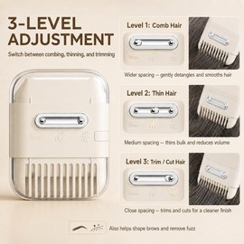 Recortadora de cabello de doble cara para puntas abiertas, recortadora de cejas y puntas abiertas 3 en 1, mini recortadora de cabello manual multifuncional de doble cara para mujeres, flequil