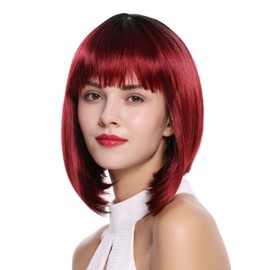 WIG ME UP - DW-2140Q-YS871S1B Women's Wig Bob Longbob Short Pony Ombre Black Red