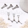 BodyAce F136 Titanium Labret Piercing Medusa Jewelry, Long Internally Threaded