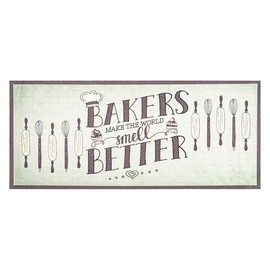 Benissimo-Multy Mats, 24” x 56” Ultra-Thin (1/10 Inch) Kitchen Mat Rubber Backing, Waterproof, Low Profile, Durable & Non Slip, Indoor Floor Mat for Entry, Patio, Busy Areas, Baking Make