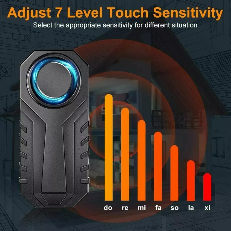 besttechtrading Bike Alarm with Remote Wireless Anti-Theft Vibration Security System