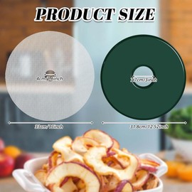 12 Pcs Round Dehydrator Sheets Non Stick Silicone Dehydrator Mats with Edges Mesh Dehydrator Trays Reusable Roll Dehydrator Tray Liner for Fruit Meat Beef Kitchen, 13 12.5 Diameter