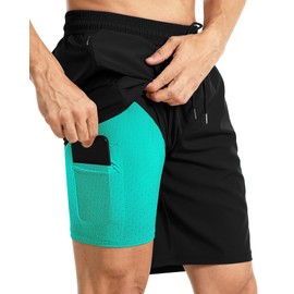 9 Inch Men Swim Trunks Compression Liner Quick Dry Swimwear Bikini Swimsuit Bathing Suit Water Shorts Beach Trip Essentials Summer Vacation Must Have Travel Accessories Need Gear Gift Item Gadget