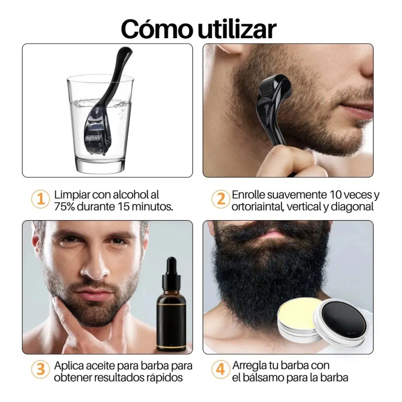 Set 15 Accesorios Barba Y Aseo Masculino Todo En Uno