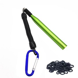 Wacky Worm Tool with Wacky O-Rings, Stickbait & Senkos Baits Rigging Tackle. Plastic Fishing Lures Accessories (300 Pieces Green)