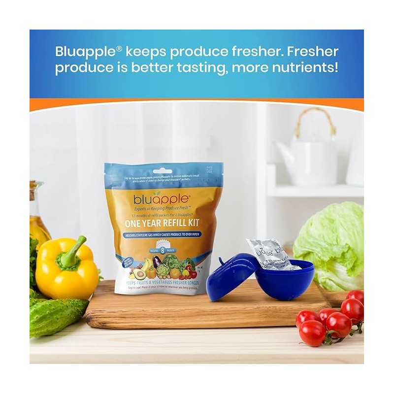 Bluapple Classic One-Year Refill Kit Fruits/Vegetable Saver Sealer