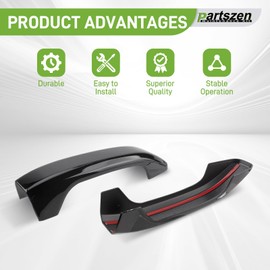partszen Door Handle Cover Fits Gloss Black for GMC Sierra 1500 2500HD 3500HD Sierra 1500 Limited 2019-2023