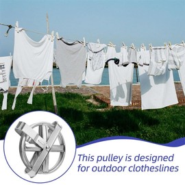 Zerodeko Washing Line Pole Rope Pulley 2pcs Clothesline Pulley for Clothing Hanging Rustproof and