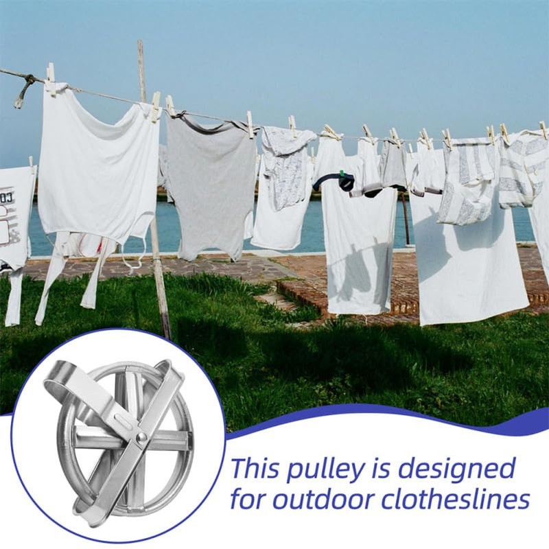 Zerodeko Washing Line Pole Rope Pulley 2pcs Clothesline Pulley for