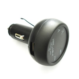 3 in 1 Car 12V 24V Green LED Digital Voltmeter Thermometer USB Charger
