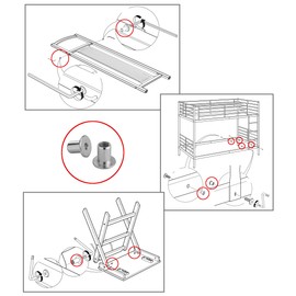 HEXATON Sleeve Nut with Flat Head Hex Socket M5 x 13 x 11 mm 50 Pieces
