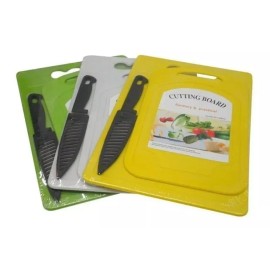 Luxury Kit 2 Tabla Para Picar Verduras Frutas Con Cuchillo Cocina