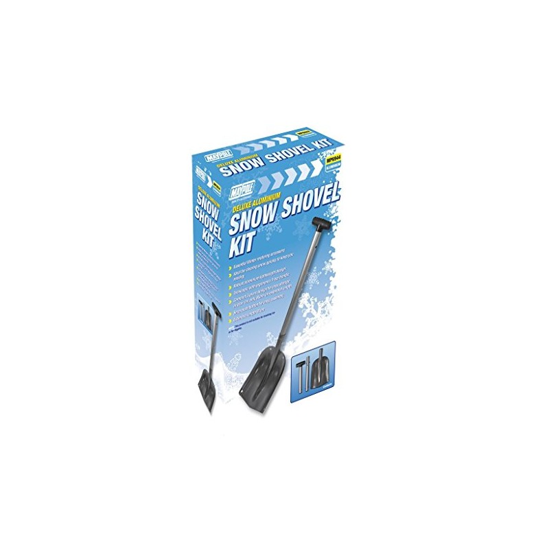 Maypole 6944 Deluxe Aluminium Telescopic Snow Shovel Kit - Black