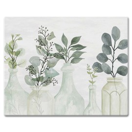 CounterArt Nature's Greenery 3mm Tempered Glass Cutting Board 15” x 12” Manufactured in the USA Serving Board Charcuterie Board
