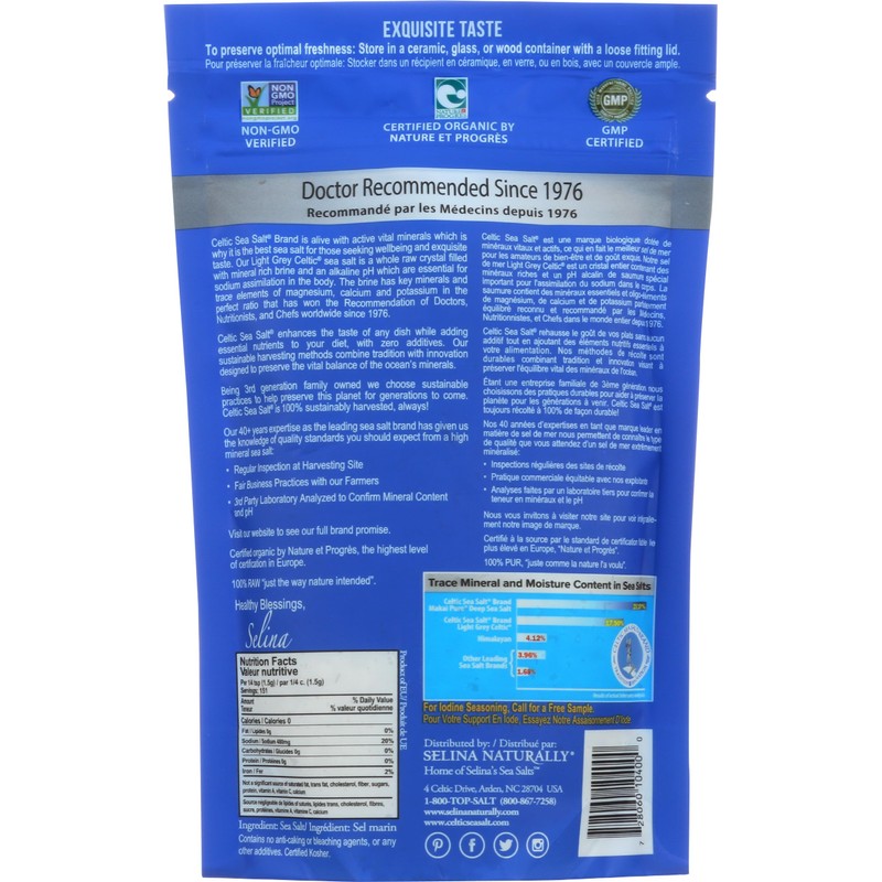 Light Grey Celtic Sea Salt 227g Resealable Bag