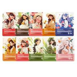 10pcs Botanical Fruit Whitening, Anti-Wrinkle Facial Mask, Hydrating, Brightening, Nourishing
