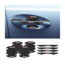 Tioollev 4PCS Car Door Protector+4PCS Car Door Handle Protector,Sports Car Door Handle Scratch Protector,Universal Cars Door Edge Protector Cars Decorations Fit Most Cars,SUV,Truck (Black)