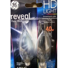 GE Lot of 6 GE Reveal Decorative HD Light 12 Bulb’s PC:48701 40w Clear Finish