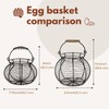Flexzion Chicken Egg Basket Wire Egg Holder with Wooden Handles