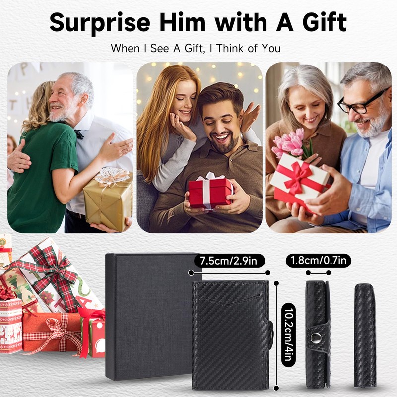 ZHOUMADE Wallet for Men, Slim RFID Blocking Trifold Wallet, Smart