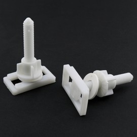 LUORNG 2 Sets Toilet Seat Screw Kit Rectangular Toilet Seat Hinge Bolt Screw Toilet Seat Fixing Screw Fitting 4.5x2.4x6.1cm